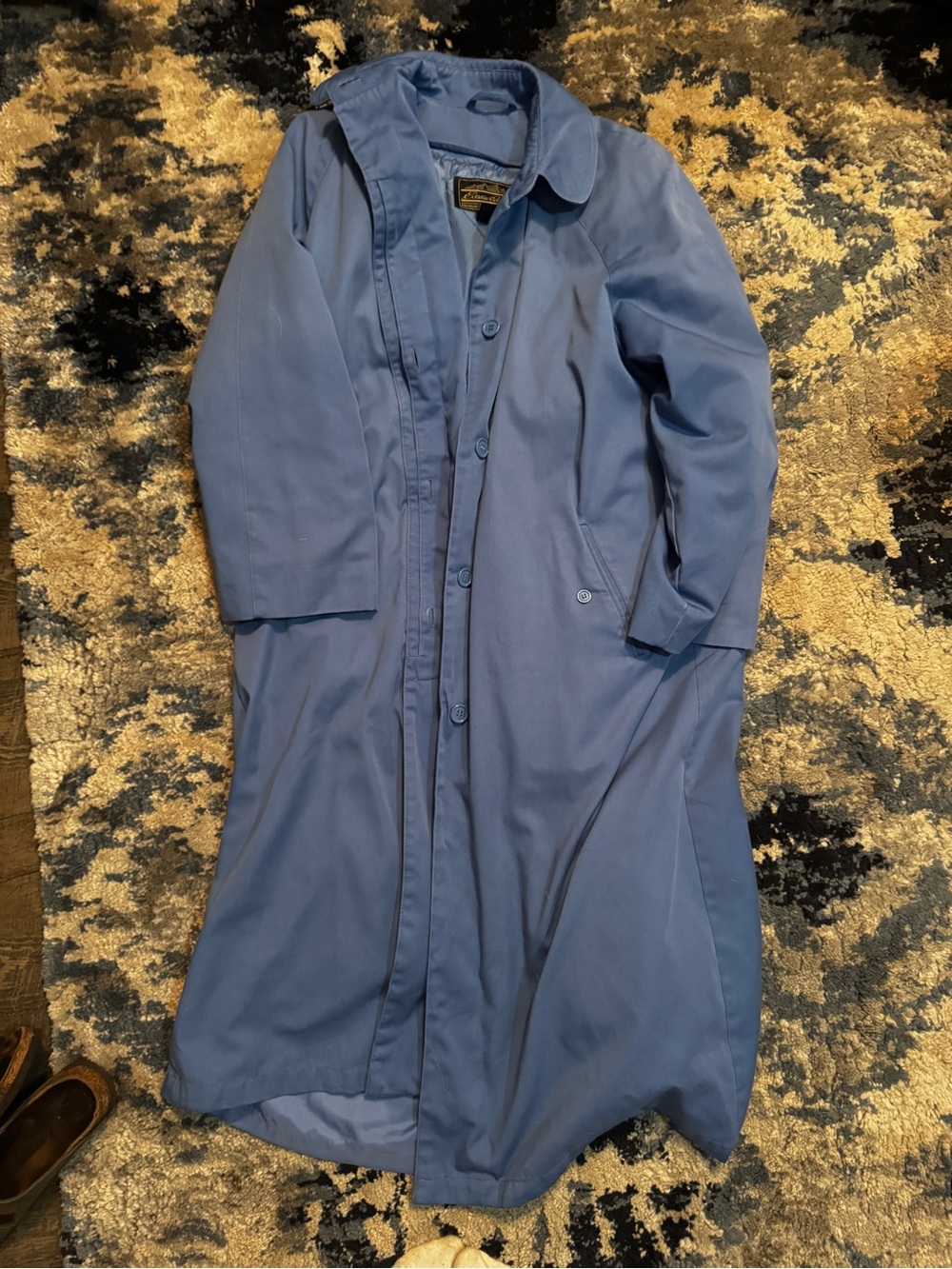 Eddie Bauer Powder Blue Long Trench Coat